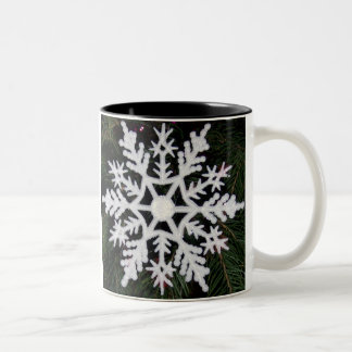 Taza Bicolor Navidades copos de nieve