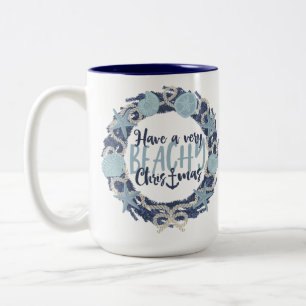 Taza Bicolor Navidades Costero de la corona de la coraza de la