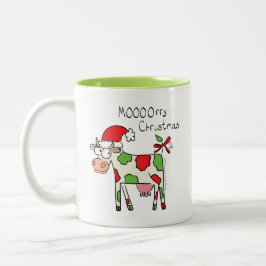 Taza Bicolor Navidades Cow Funny Personalizados Kids