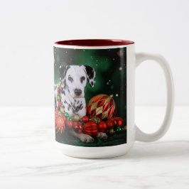 Taza Bicolor Navidades dálmatas Mug