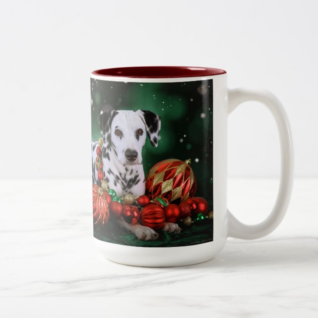 Taza Bicolor Navidades dálmatas Mug (Derecha)