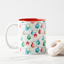 Taza Bicolor Navidades de acuarela Colorful String Lights
