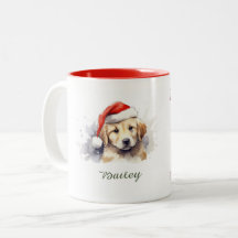 Navidades de acuarela de Golden Retriever