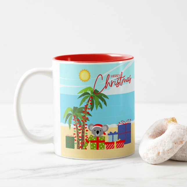 Taza Bicolor Navidades de Australia (Con donut)
