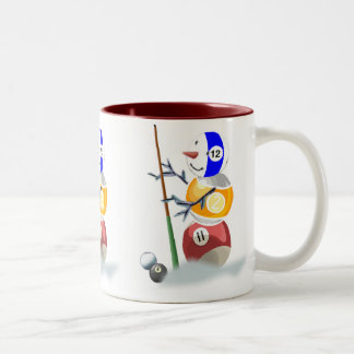 Taza Bicolor Navidades de Billiard Ball Snowman