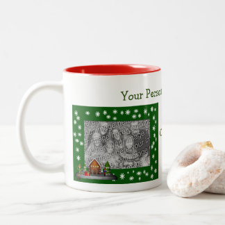 Taza Bicolor Navidades de Boy Elf en vacaciones en la aldea