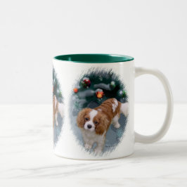 Taza Bicolor Navidades de Cavalier King Charles Spaniel