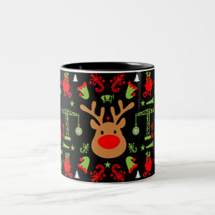 Taza Bicolor Navidades de construcción de edificios