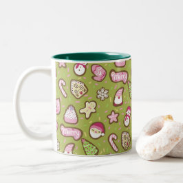Taza Bicolor Navidades de cookies Green