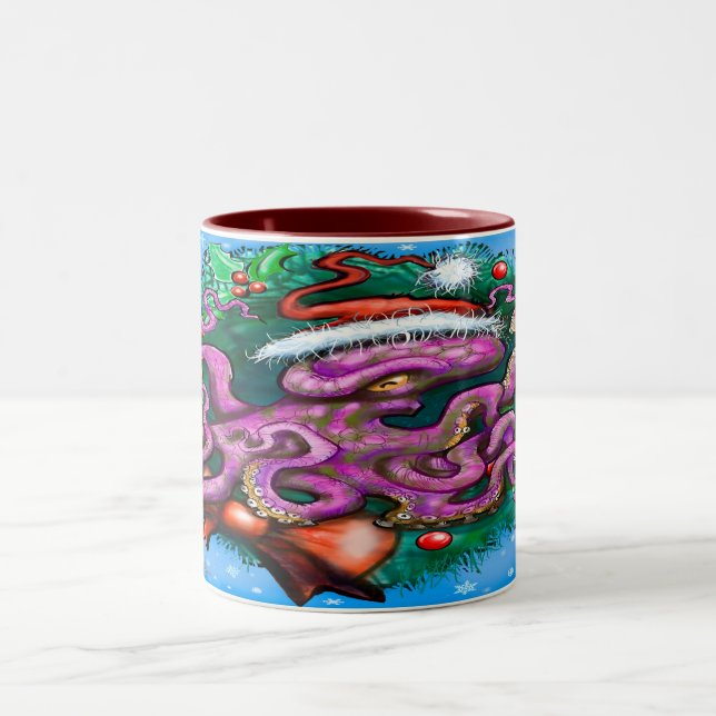 Taza Bicolor Navidades de dos tonos de café Mug (Centro)