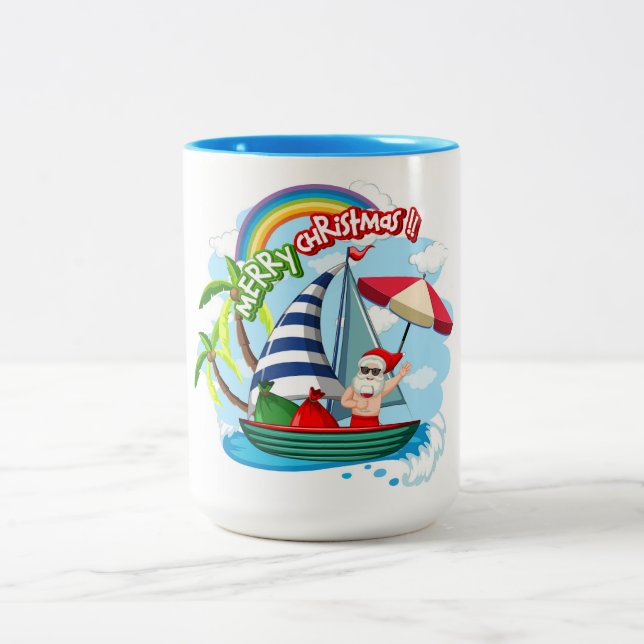 Taza Bicolor Navidades de dos tonos de café Mug (Centro)