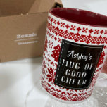 Taza Bicolor Navidades de estilo nórdico Sweater Personalizado<br><div class="desc">Personaliza a este Navidad suéter adornado con una gran taza con tu nombre y bebida de vacaciones de elección y mantener la alegría fluyendo durante todo el invierno.</div>