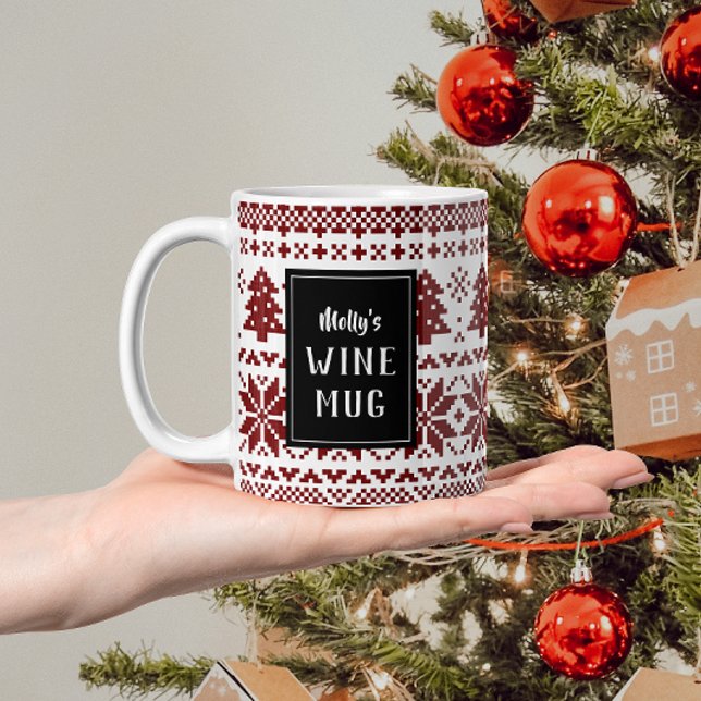 Taza Bicolor Navidades de estilo nórdico Sweater Personalizado (Subido por el creador)