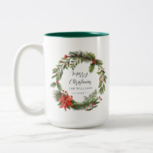 Taza Bicolor Navidades de familia floral Berries rojas
