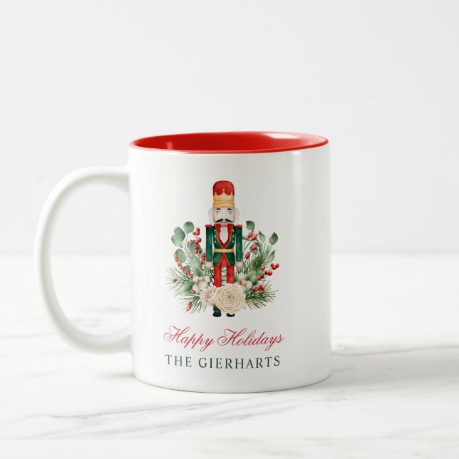 Taza Bicolor Navidades de guiones de vacaciones de nutcracker (Izquierda)