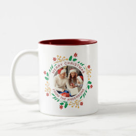 Taza Bicolor Navidades de guirnaldas simples y elegantes nombre