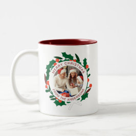 Taza Bicolor Navidades de guirnaldas simples y elegantes nombre