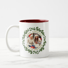 Taza Bicolor Navidades de guirnaldas simples y elegantes nombre