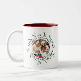 Taza Bicolor Navidades de guirnaldas simples y elegantes nombre