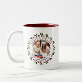 Taza Bicolor Navidades de guirnaldas simples y elegantes nombre