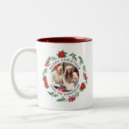 Taza Bicolor Navidades de guirnaldas simples y elegantes nombre