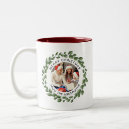 Taza Bicolor Navidades de guirnaldas simples y elegantes nombre