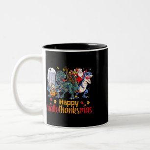 Taza Bicolor NAVIDADES de Halloween en TRex Festejo de Acción d