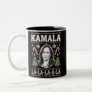 Taza Bicolor Navidades de Kamala Harris 2024 Comma La Xmas