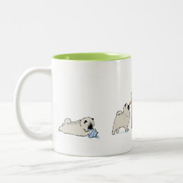 Taza Bicolor Navidades de Keeshond Puppies | Fiesta de Cute Kee