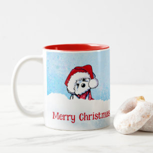 Taza Bicolor Navidades de KiniArt Bichon Frise