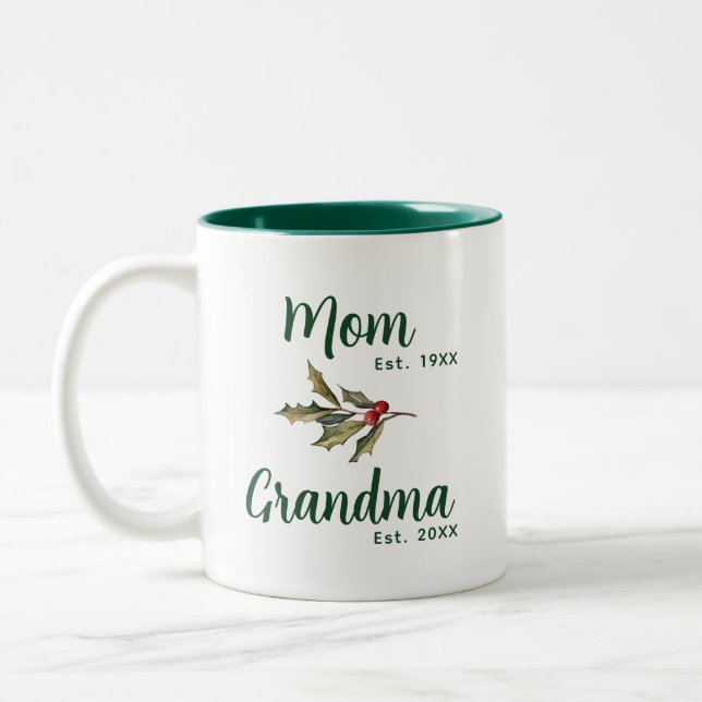 Taza Bicolor Navidades de la abuela Personalizado Keepsake (Izquierda)