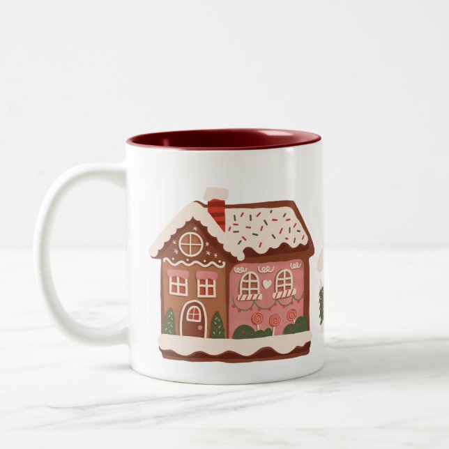 Taza Bicolor Navidades de la casa Gingerbread Holiday Fun (Izquierda)
