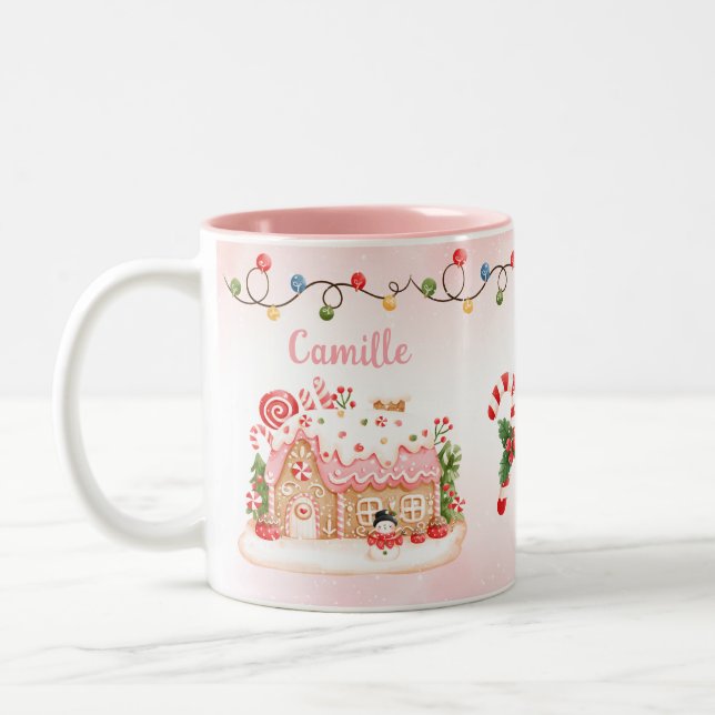 Taza Bicolor Navidades de la casa Gingerbread Personalizados (Izquierda)
