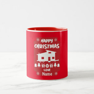 Taza Bicolor Navidades de la casa pequeña feliz