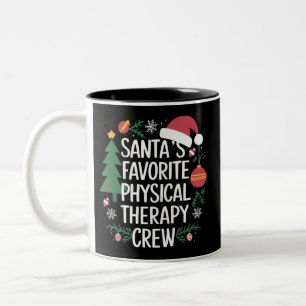 Taza Bicolor Navidades de la tripulación de terapia física favo