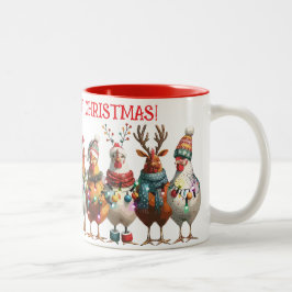 Taza Bicolor Navidades de los clubes de cerezo - Línea de pollo