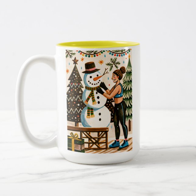 Taza Bicolor Navidades de nieve (Izquierda)
