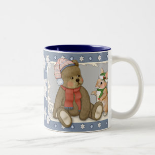 Taza Bicolor Navidades de nieve Teddy y Bunny