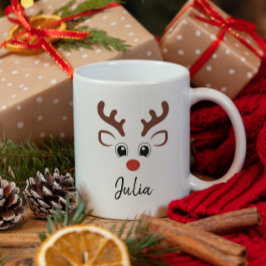 Taza Bicolor Navidades de nombre de reno lindo