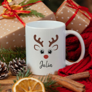 Taza Bicolor Navidades de nombre de reno lindo