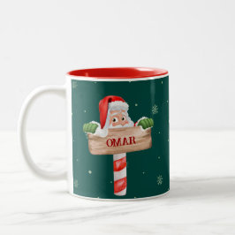 Taza Bicolor Navidades de Papá Noel traviesos o bonitos regalos