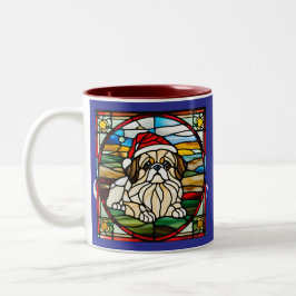 Taza Bicolor Navidades de Pekín con vidrio manchado