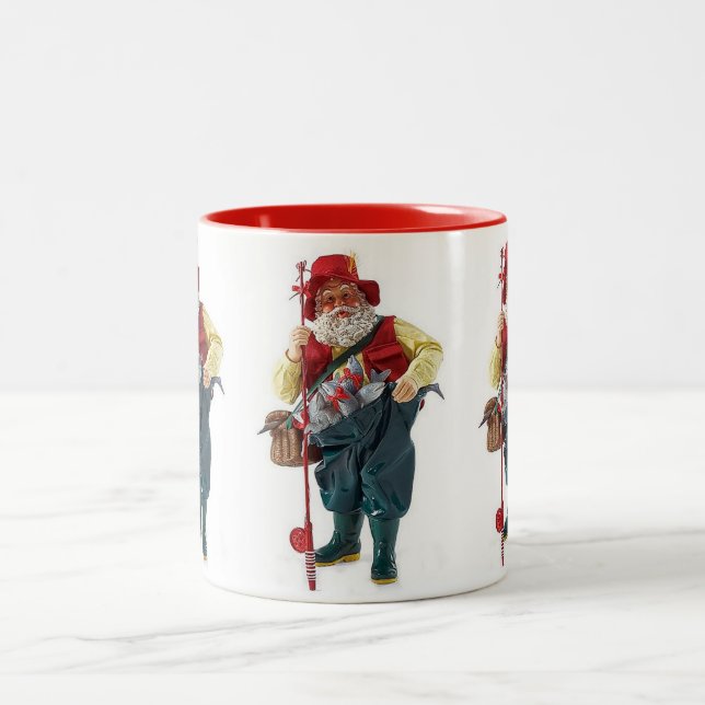 Taza Bicolor **NAVIDADES de PESCA SANTA CLAUS** (Centro)