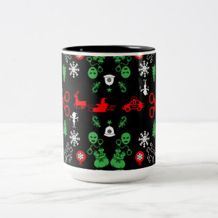 Taza Bicolor Navidades de policía decorativos
