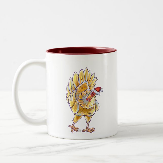 Taza Bicolor Navidades de pollo (Izquierda)