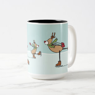 Taza Bicolor Navidades de renos de baile