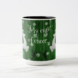 Taza Bicolor Navidades de Rústica Verde Café de reno Mug