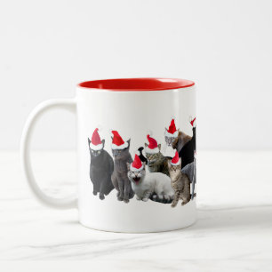 Taza Bicolor Navidades de Santa Cats Mug