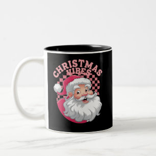 Taza Bicolor Navidades de Santa Rosa Retro Vintage