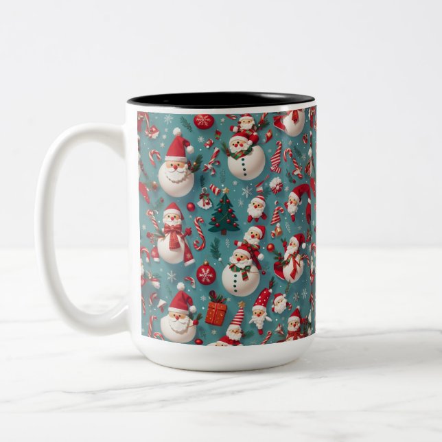 Taza Bicolor Navidades de Santa Snowman (Izquierda)